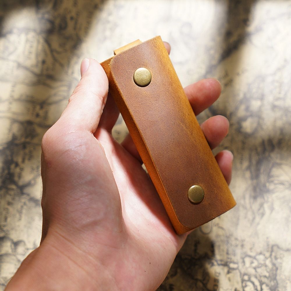Men'S Minimalist Accessories - Genuine Leather Mini Key Bag Minimalist