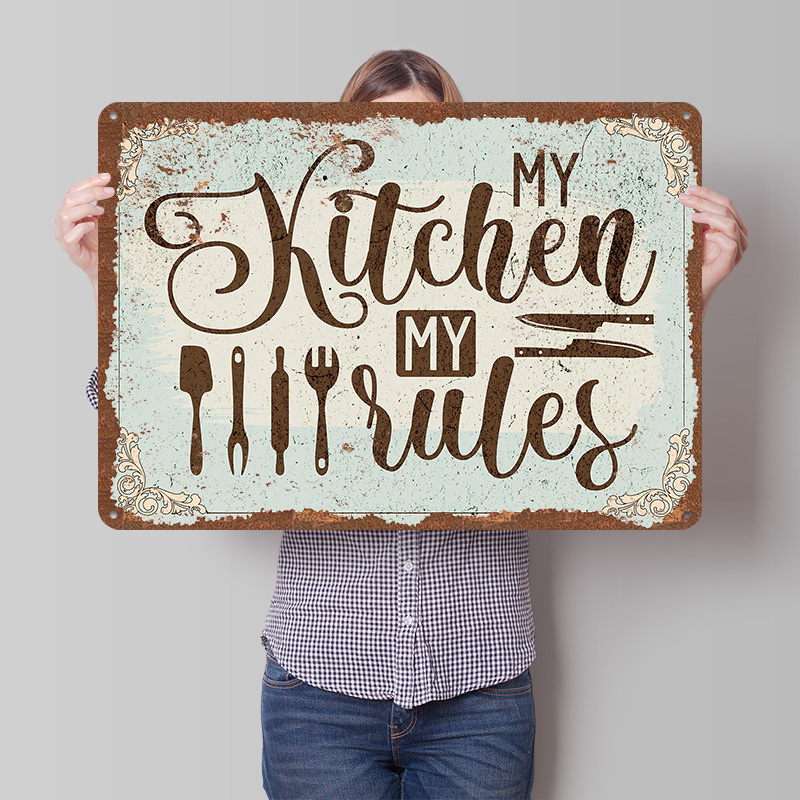 Men Accessories Rule - My Kitchen My Rules Sign Metal