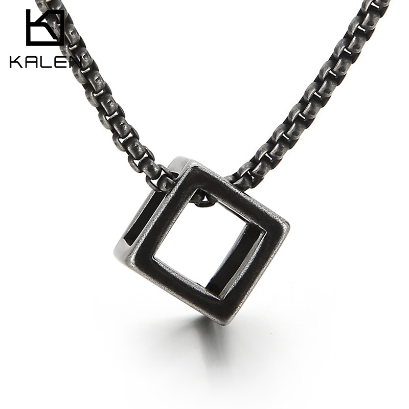 Men Accessories Rule - Kalen Three-Dimensional Square Pendant Necklace Men's