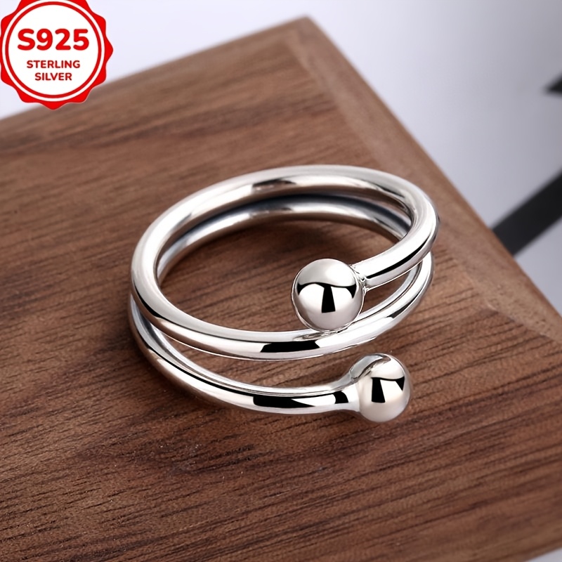 Men'S Minimalist Accessories - Cute 925 Sterling Silver Bead Ring
