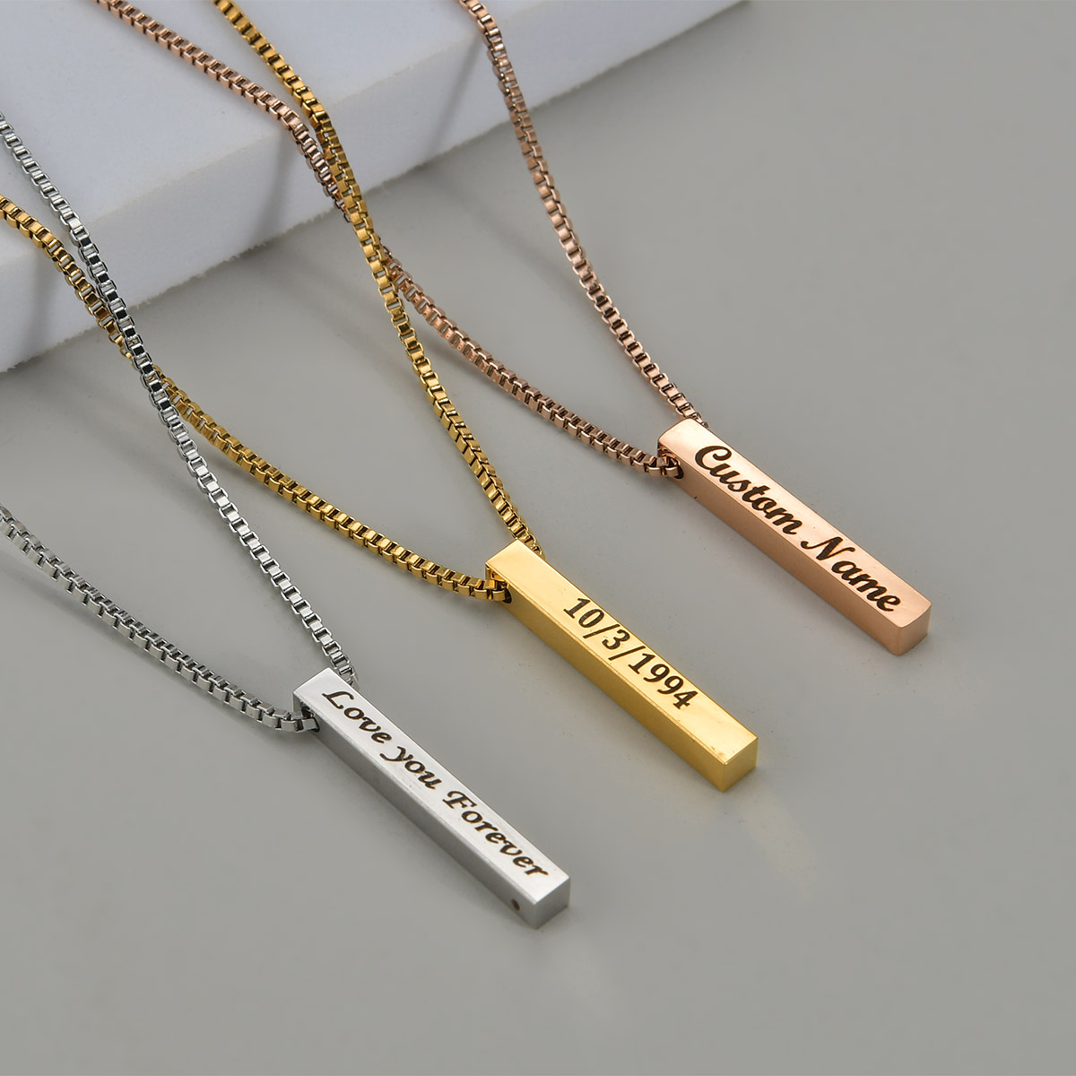 Men Accessories Gift Box - Four Sides Engraving Name Date Square