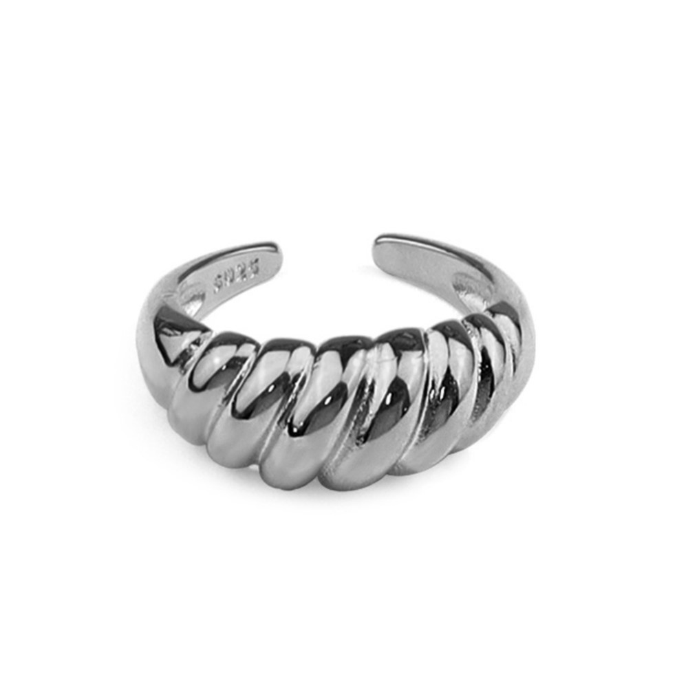 Men'S Minimalist Accessories - 925 Sterling Silver Twisted Croissants Rings