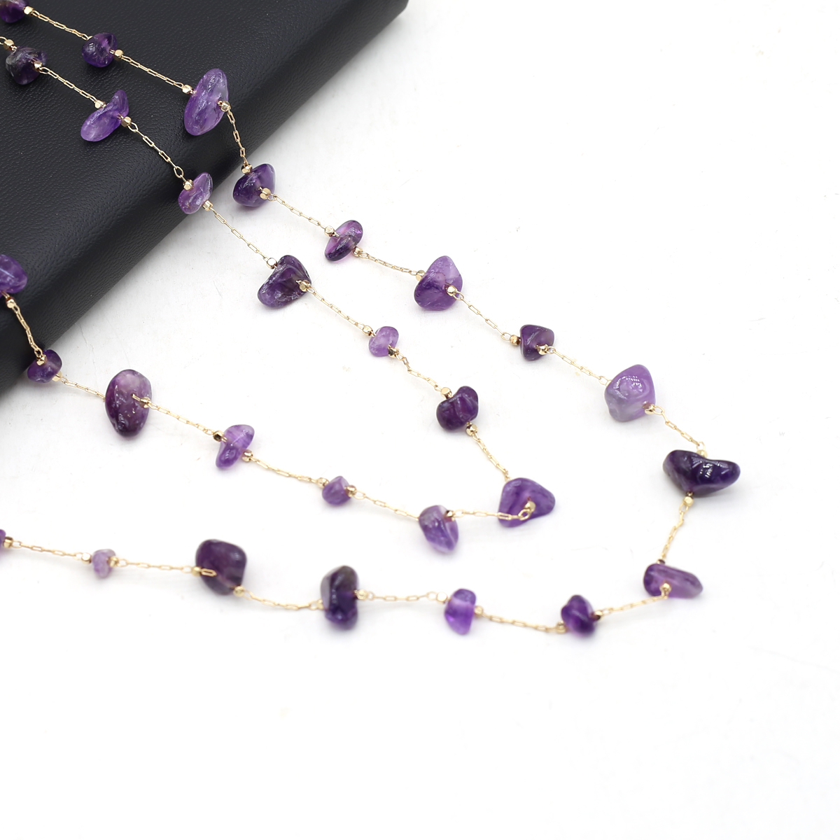 Natural Amethyst Stone Beaded  - огляд і ціна Men Accessories Chain
