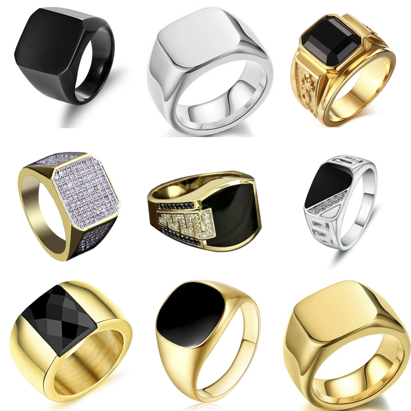 New 2025 Metal Glossy Rings fo - огляд і ціна Men'S Accessories Jewelry Sale