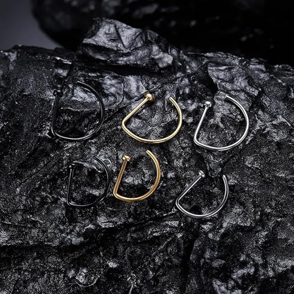 4 Pack Non Piercing D-Shaped N - огляд і ціна Men'S Minimalist Accessories