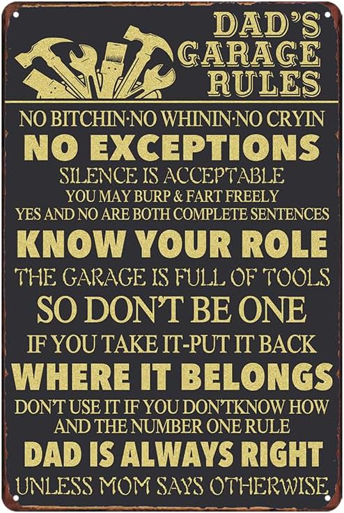 Garage Signs Gifts For Men Fun - огляд і ціна Men Accessories Rule