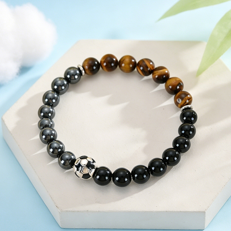 Soccer Bracelet Black Obsidian - огляд і ціна Men'S Accessories Gift Ideas