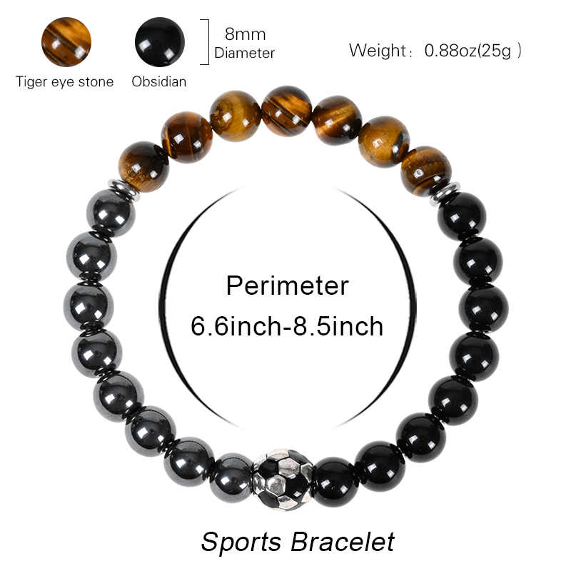 Soccer Bracelet Black Obsidian - огляд і ціна Men'S Accessories Gift Ideas
