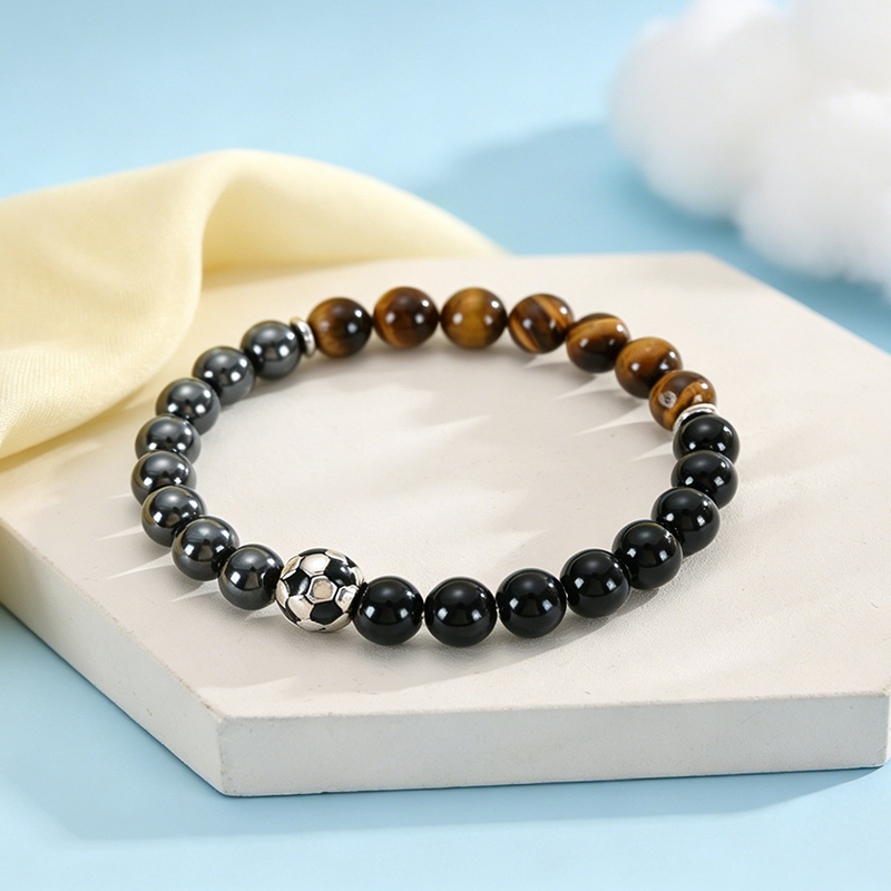 Soccer Bracelet Black Obsidian - огляд і ціна Men'S Accessories Gift Ideas