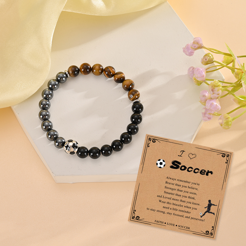 Soccer Bracelet Black Obsidian - огляд і ціна Men'S Accessories Gift Ideas